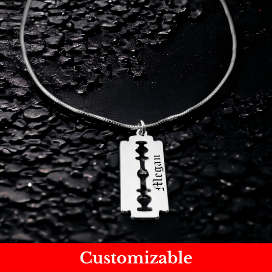 Lethal Elegance: Personalized Razorblade Necklace