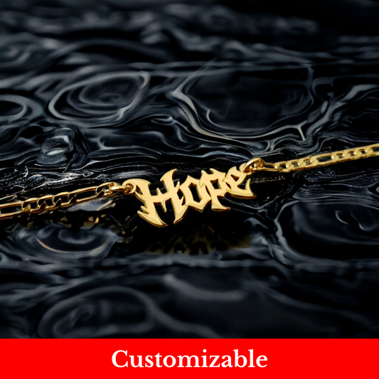 Eternal Ink: Personalized Old English Text Necklace