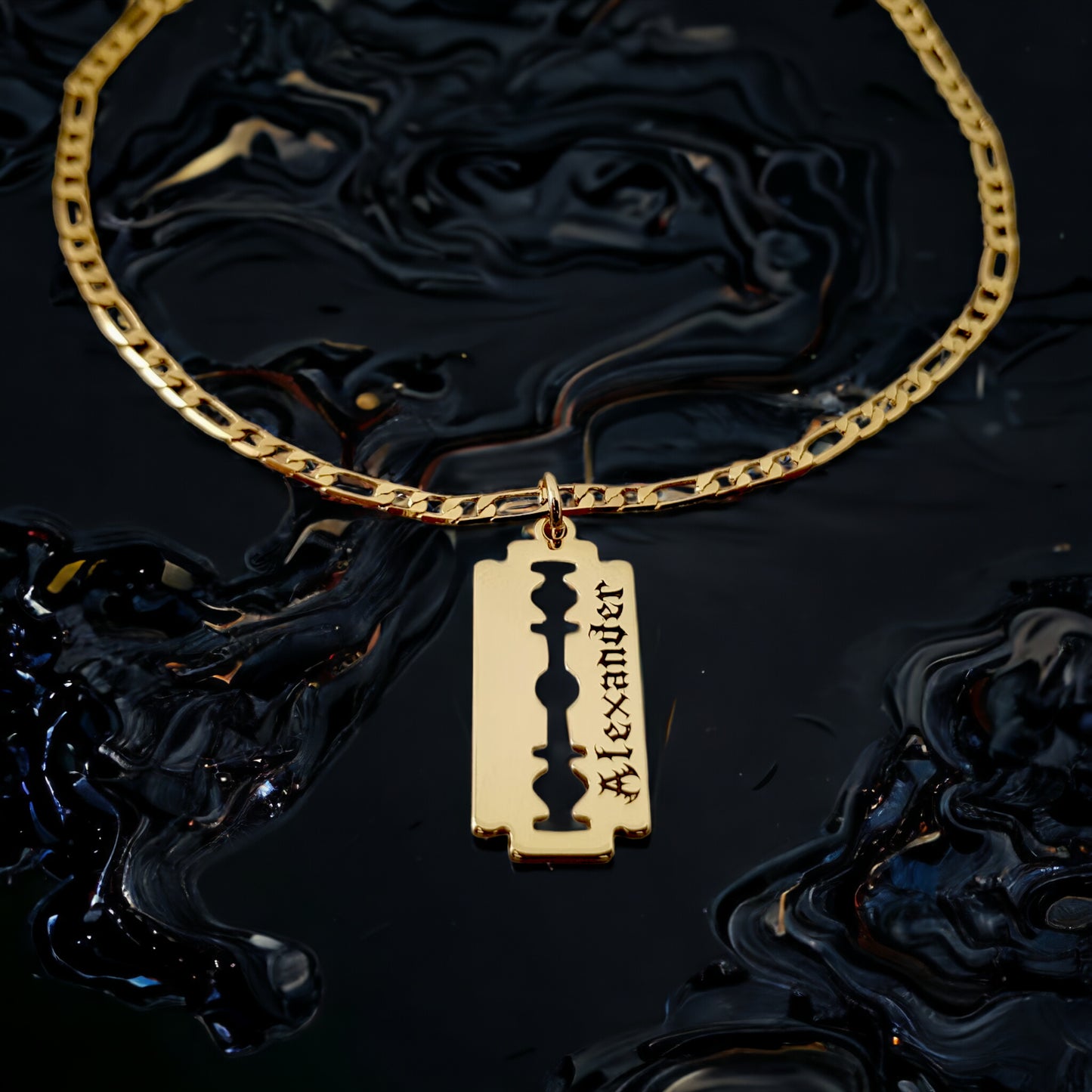 Lethal Elegance: Personalized Razorblade Necklace