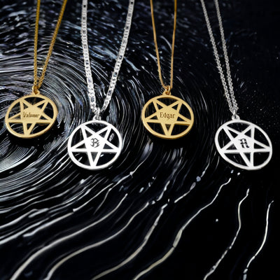 Pentagram Whispers: Custom Name Necklace