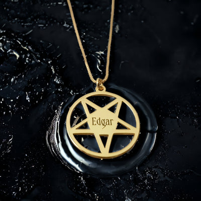 Pentagram Whispers: Custom Name Necklace