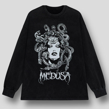 Medusa Unleashed: Gothic Oversized Tee