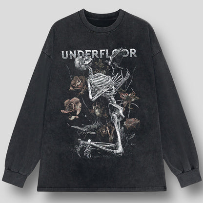Roses of the Departed: Oversized Gothic Graphic Tee