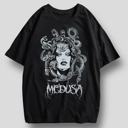 Medusa Unleashed: Gothic Oversized Tee