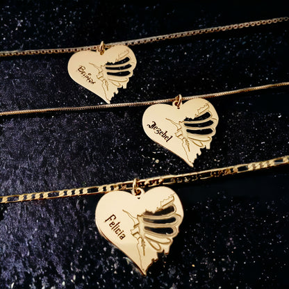 Devils Ribs: Personalized Heart with Ribcage Holes Necklace