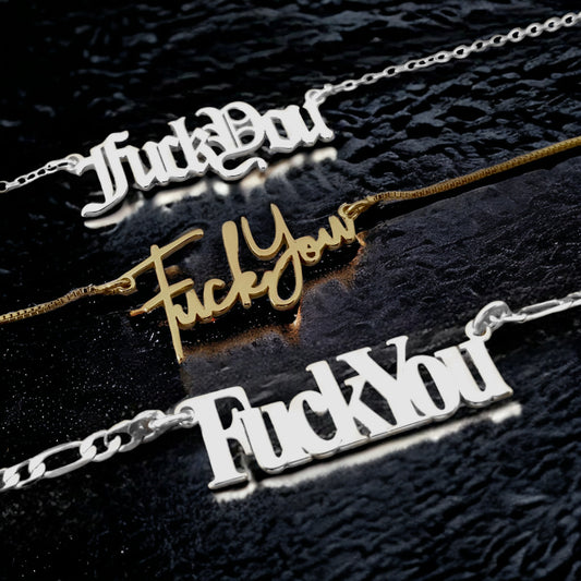 Fuck You: Gothic "Fuck You"  Necklace
