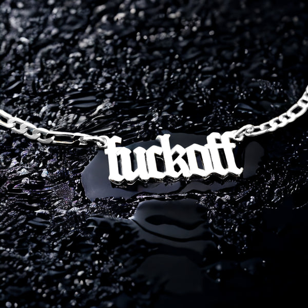 Fuck Off: Gothic "Fuck Off" Necklace - iGothica