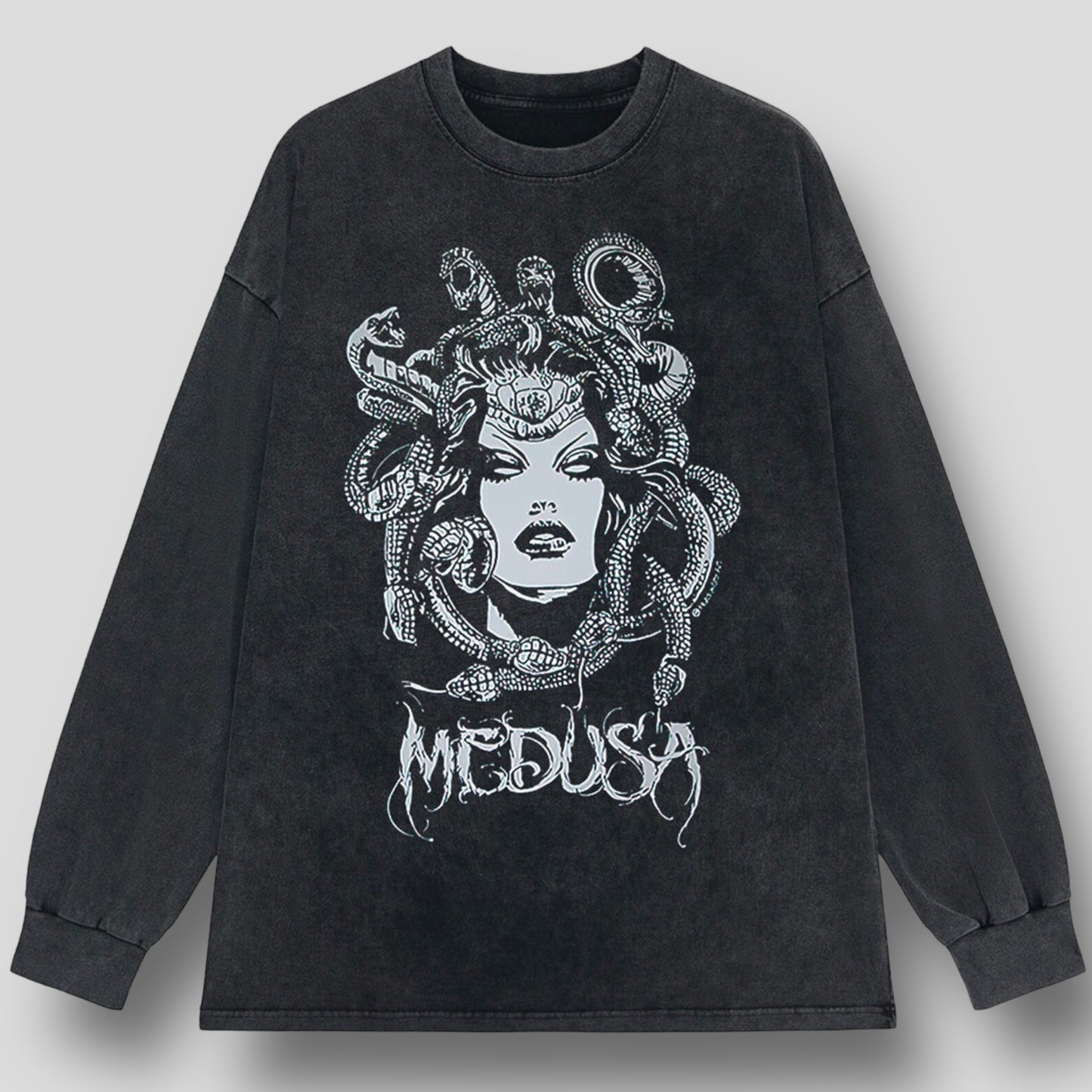 Medusa Unleashed: Gothic Oversized Tee