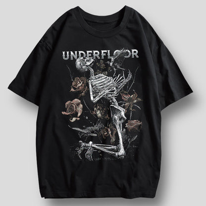Roses of the Departed: Oversized Gothic Graphic Tee