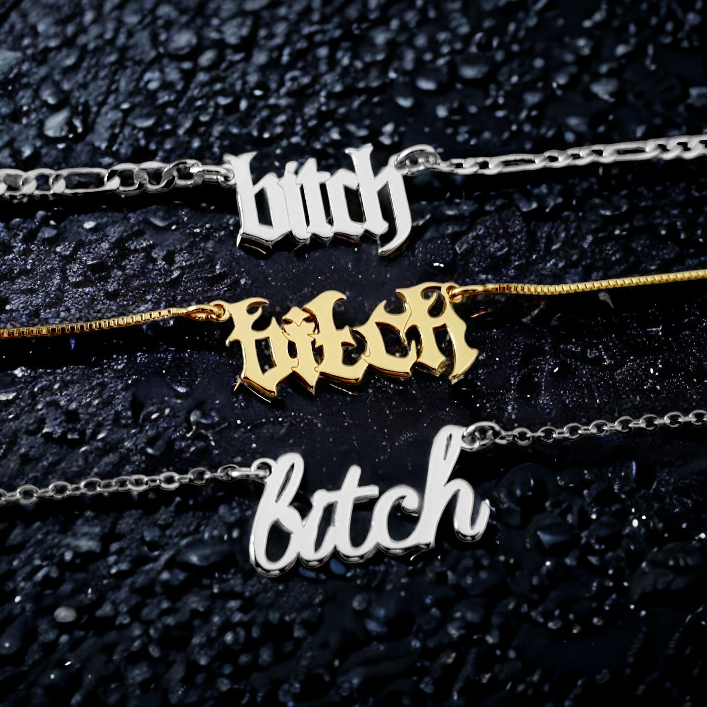 Bitch: Gothic "Bitch" Necklace