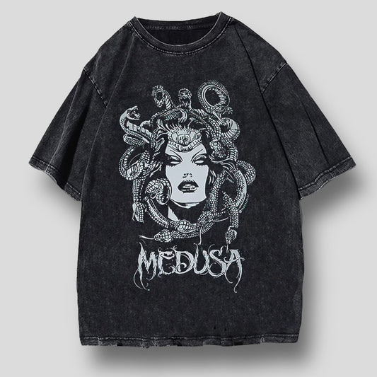 Medusa Unleashed: Gothic Oversized Tee