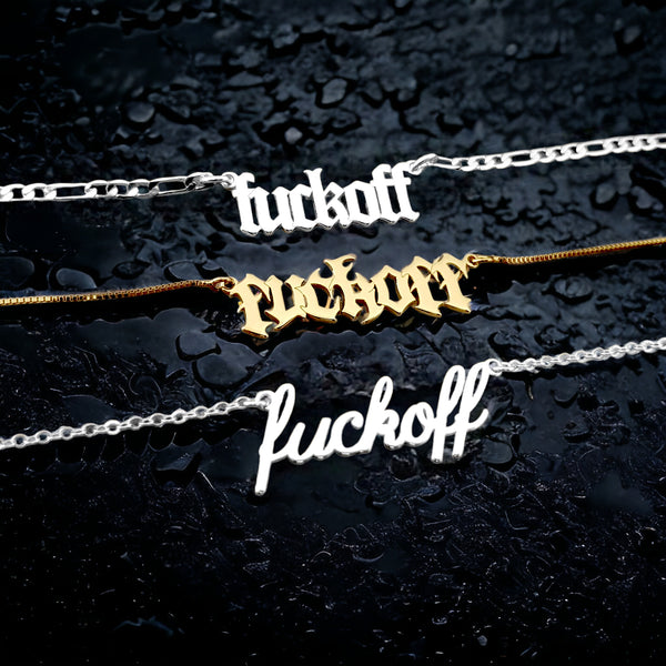 Fuck Off: Gothic "Fuck Off" Necklace - iGothica