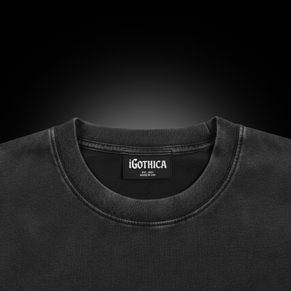 Dark Eclipse Oversized T Shirt Men | Washed Graphic Tee