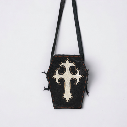 Ivory Devotion: Handcrafted Gothic Bag