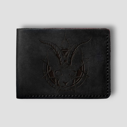 Satanic Sphynx: Handmade Gothic Leather Wallet