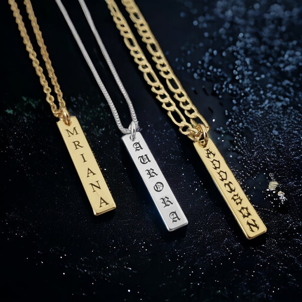 Vertical Obelisk: Custom Name Necklace